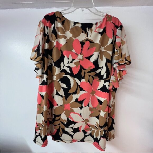 Calvin Klein Womens Blouse with Short Flutter Sleeveless, Size 3X - Picture 4 of 6